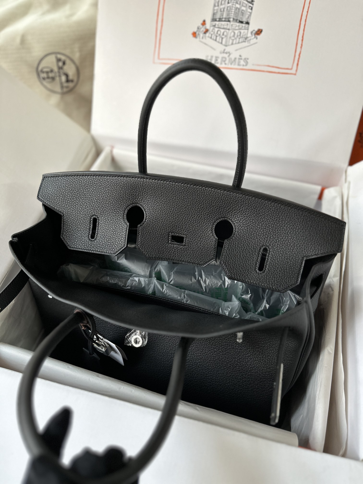 에르메스 버킨백 35 블랙 은장 토고가죽